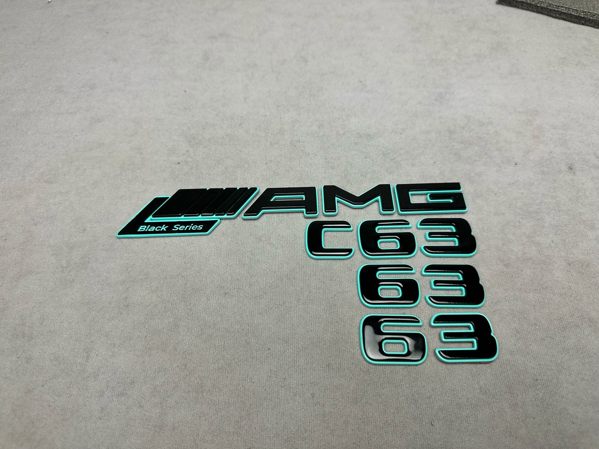 MERCEDES c63 AMG CUSTOM BADGES with Tiffany Blue