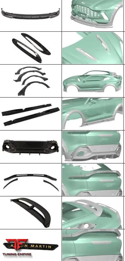 ASTON MARTIN DBX CARBON FIBER PARTS