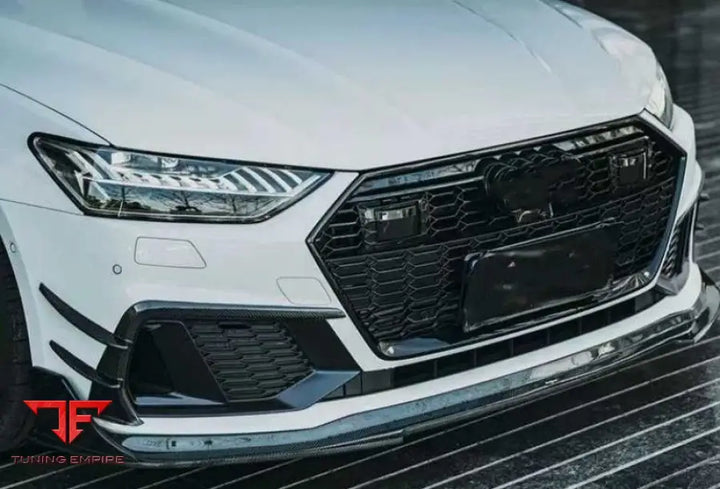 AUDI A7 S7 CARBON FIBER FRONT LIP AND CANARD ADD ON DIRECTLY FOR C8 2019–2024