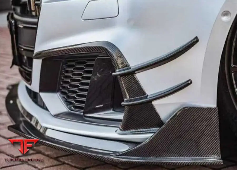 AUDI A7 S7 CARBON FIBER FRONT LIP AND CANARD ADD ON DIRECTLY FOR C8 2019–2024