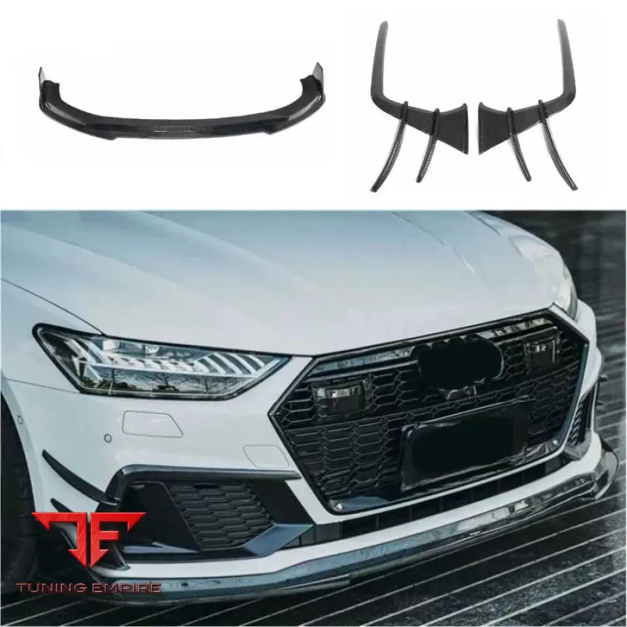 AUDI A7 S7 CARBON FIBER FRONT LIP AIR KNIFE HIGH QUALITY BUMPER GRILLE