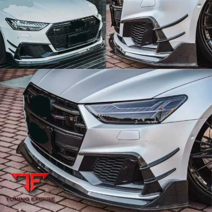AUDI A7 S7 CARBON FIBER FRONT LIP AIR KNIFE HIGH QUALITY BUMPER GRILLE