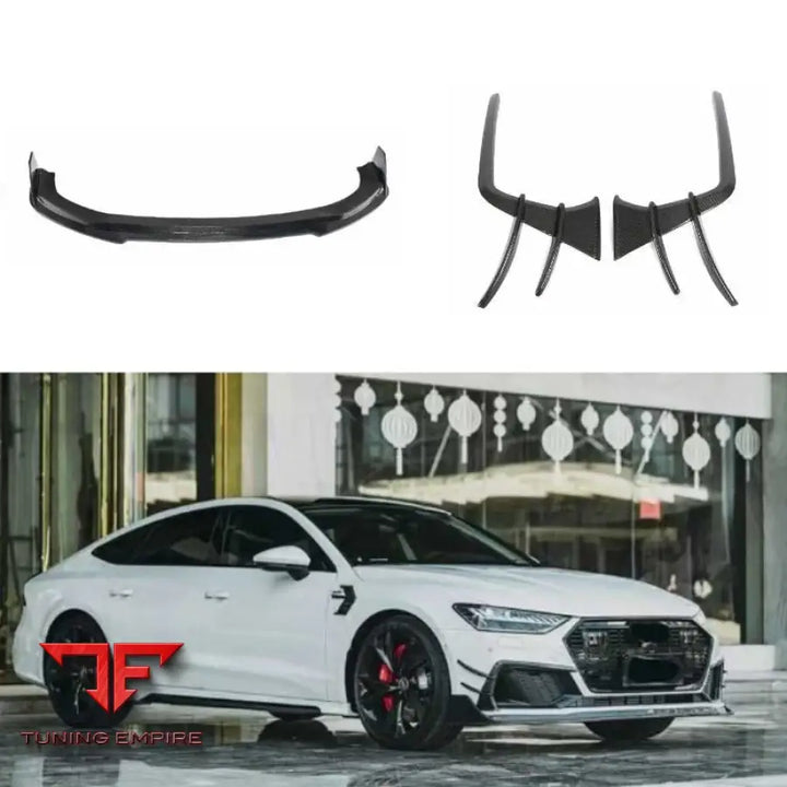 AUDI A7 S7 CARBON FIBER FRONT LIP AIR KNIFE HIGH QUALITY BUMPER GRILLE