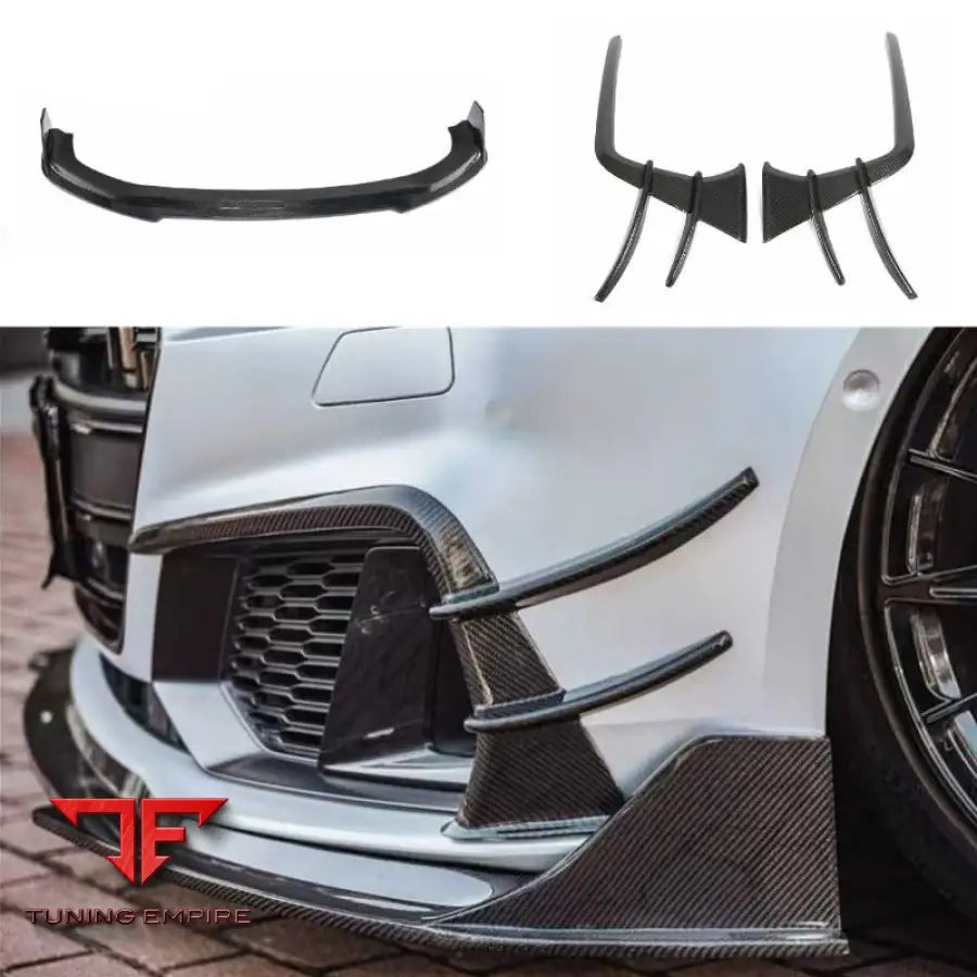 AUDI A7 S7 CARBON FIBER FRONT LIP AIR KNIFE HIGH QUALITY BUMPER GRILLE
