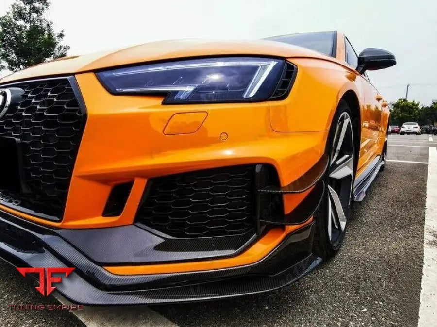 AUDI RS4 A4 AVANT B9 2018-2020 CARBON FIBER FRONT BUMPER GARNISH TRIM STRIP