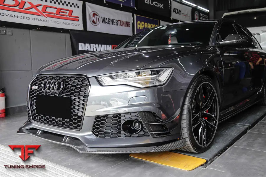 Audi Rs6 Avant Bs Style Carbon Fiber Front Bumper Canards