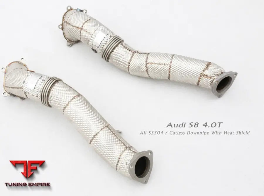Audi S8 D4 4.0T All Ss304 Catless Downpipe With Heat Shield Exhaust System
