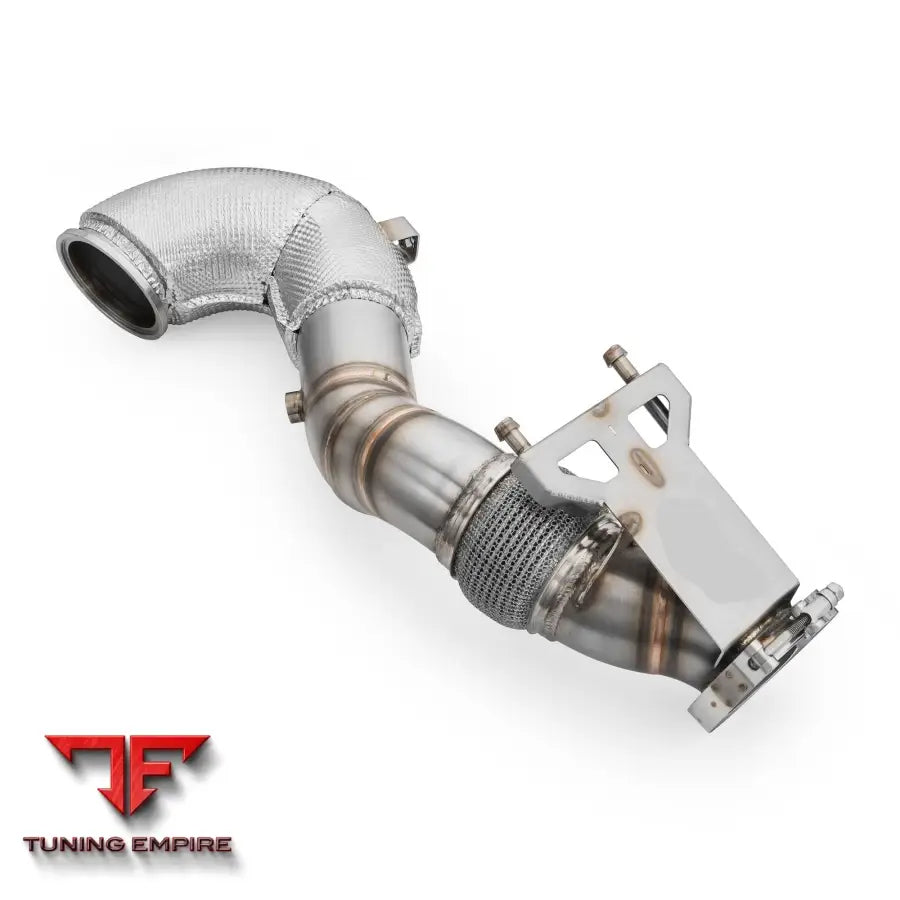 AUDI TTRS 2.5 TFSI DOWNPIPE WITH HEAT SHIELD AND CATALYTIC CONVERTERS