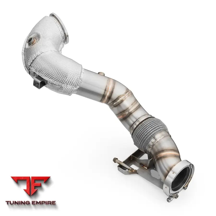 AUDI TTRS 2.5 TFSI DOWNPIPE WITH HEAT SHIELD AND CATALYTIC CONVERTERS