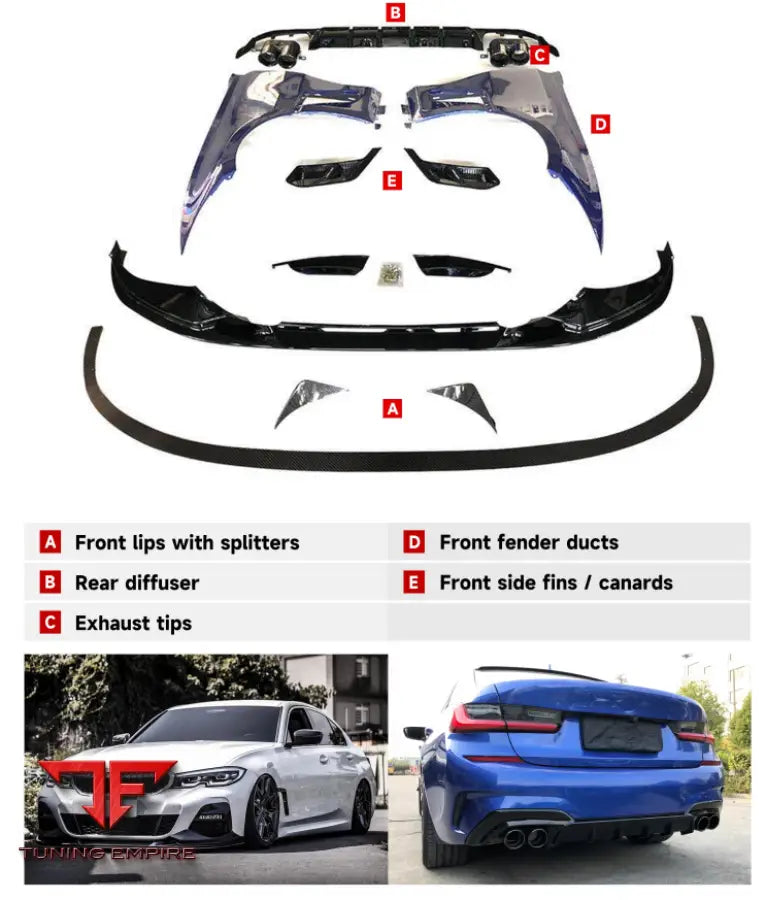 BMW 3 SERIES G20 BODY KIT DRY CARBON 2019-2022y