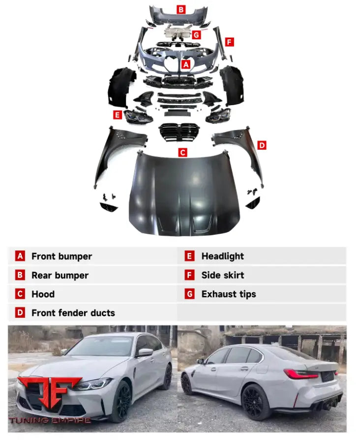 BMW 3 SERIES G20 TO G80 WIDE BODY KIT 2019-2022y
