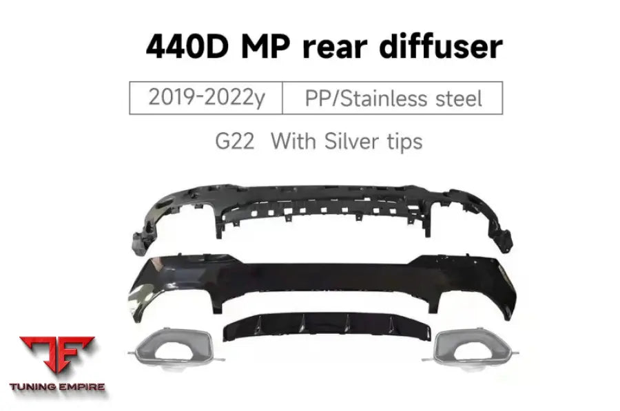 BMW 4 SERIES G22 440D MP REAR DIFFUSER 2019-2022y