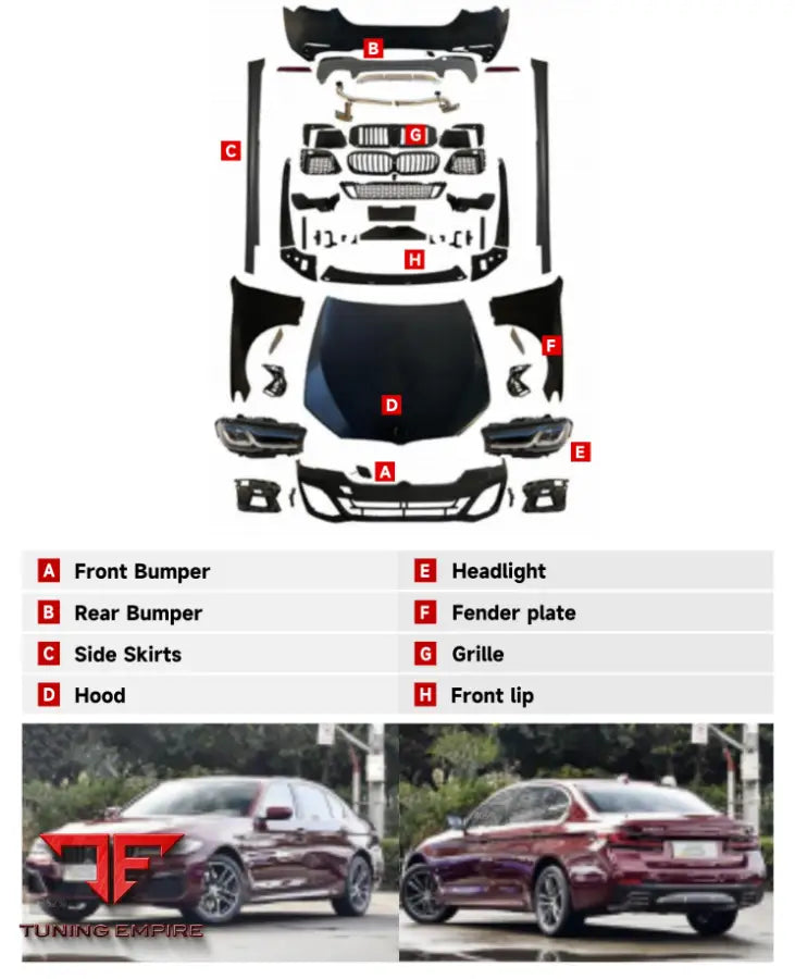 BMW 5 SERIES F10/F18 TO G30/G38 MT STYLE BODY KIT 2010-2017y