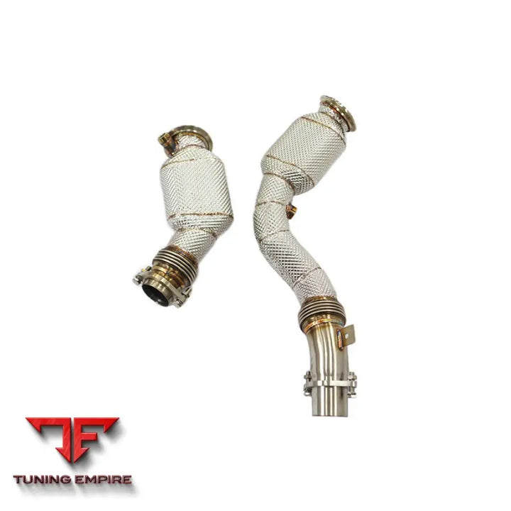 BMW M3 M4 F8x STAINLESS STEEL RAZOR EXHAUST DOWNPIPE WITH HEAT SHIELD