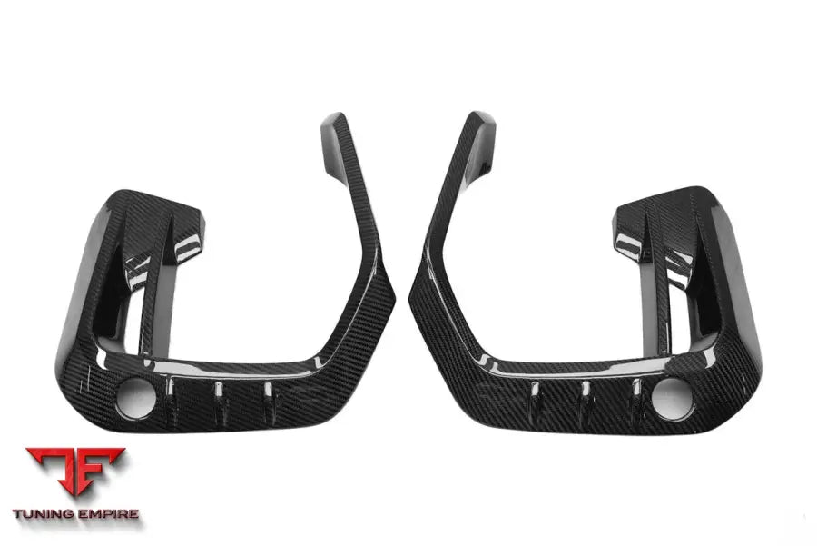 Bmw X6M F96 Ad Style Dry Carbon Fiber Front Bumper Air Inlet Vent Trims Bsd