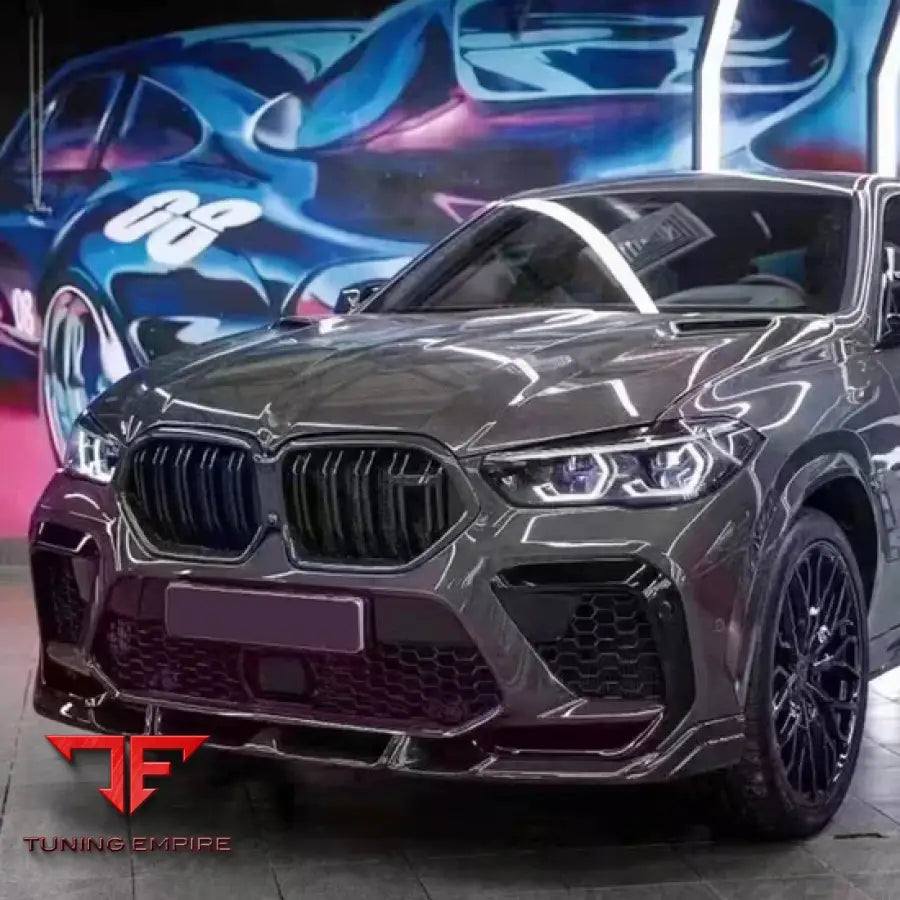 BMW X6M F96 CARBON FIBER FRONT BUMPER LIP SPLITTERS 2019-2023Y