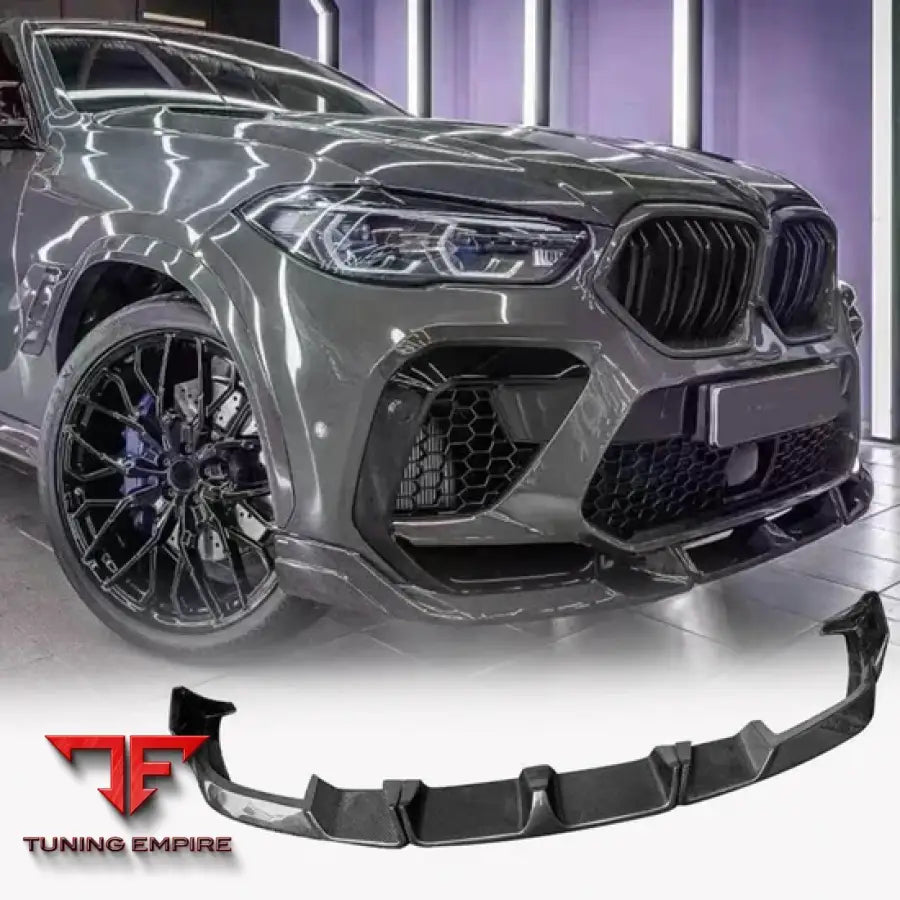 BMW X6M F96 CARBON FIBER FRONT BUMPER LIP SPLITTERS 2019-2023Y