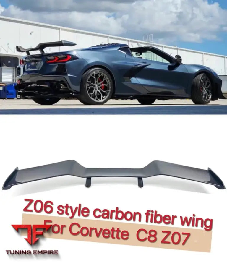 CHEVROLET CORVETTE C8 STINGRAY 2020 + Z06 STYLE CARBON REAR SPOILER