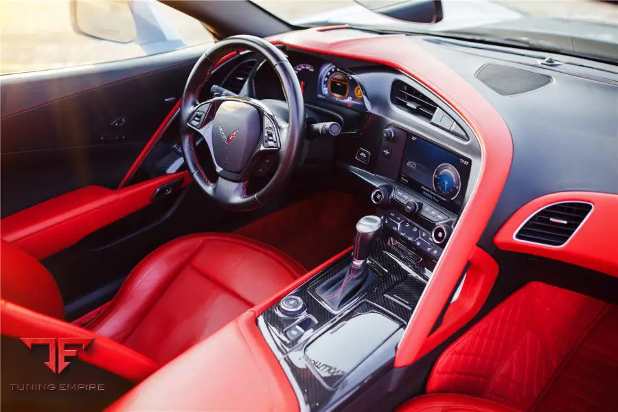 CORVETTE C7 Z06 GRANDSPORT DRY CARBON FIBER INTERIOR OUTSIDE GEARS PANEL PROTECTIVE COVER TRIM BSD