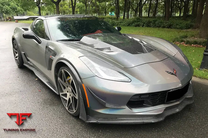 CORVETTE C7 Z51 Z06 GRANDSPORT CARBON FIBER FRONT LIP WITH CAPS BSD