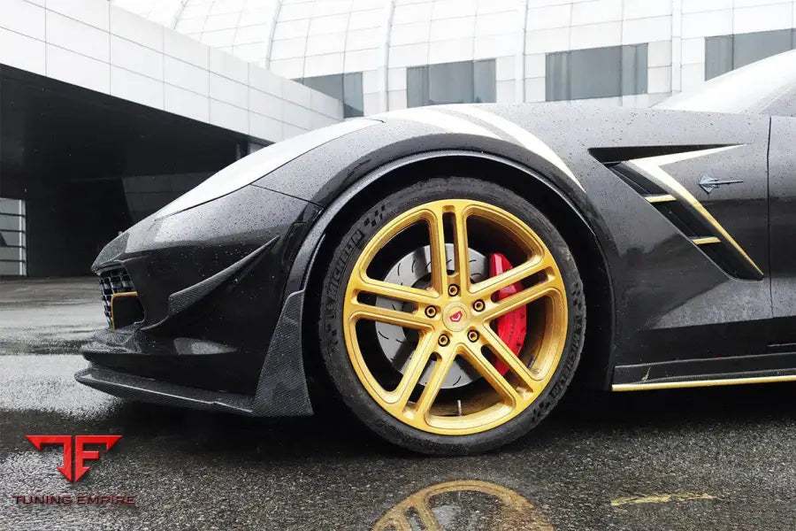 CORVETTE C7 Z51 Z06 GRANDSPORT CARBON FIBER FRONT LIP WITH CAPS BSD