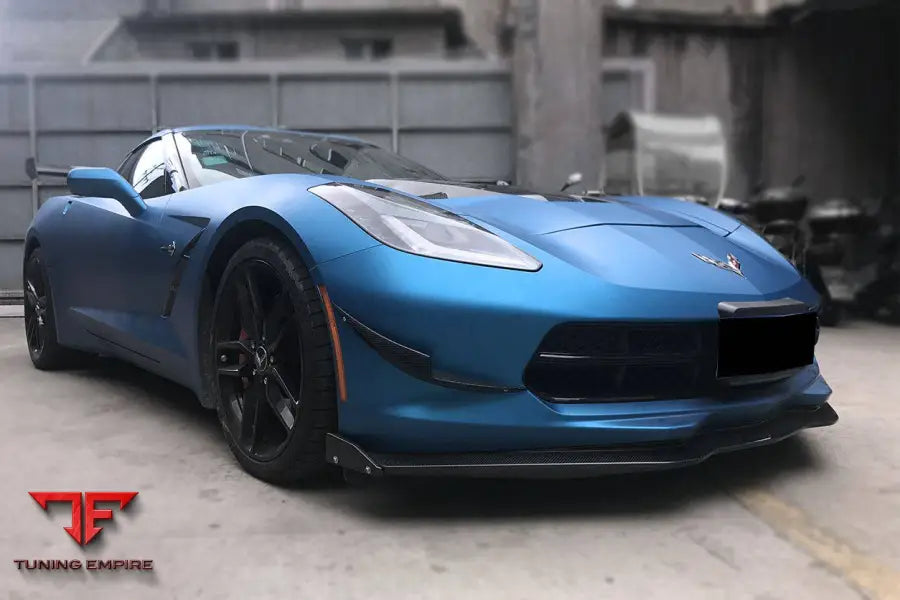 CORVETTE C7 Z51 Z06 GRANDSPORT STAGE3 STYLE CARBON FIBER FRONT LIP WITH CAPS BSD