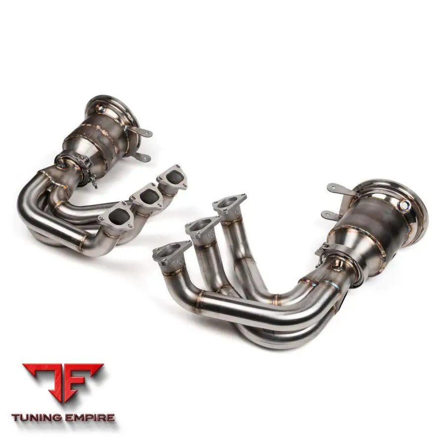 FABSPEED PORSCHE 992 GT3/GT3 RS MODULAR STREET AND RACING HEADERS WITH HJS CATALYTIC CONVERTERS (2022+)