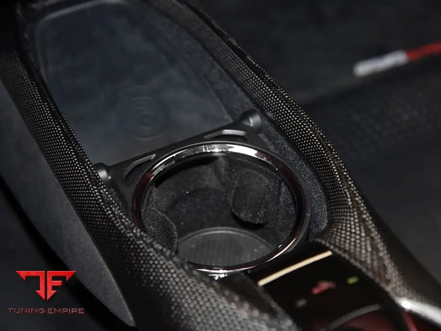 FERRARI 296 GTB & GTS OE STYLE DRY CARBON FIBER CENTER CONTROL SURROUND PANEL FRONT END