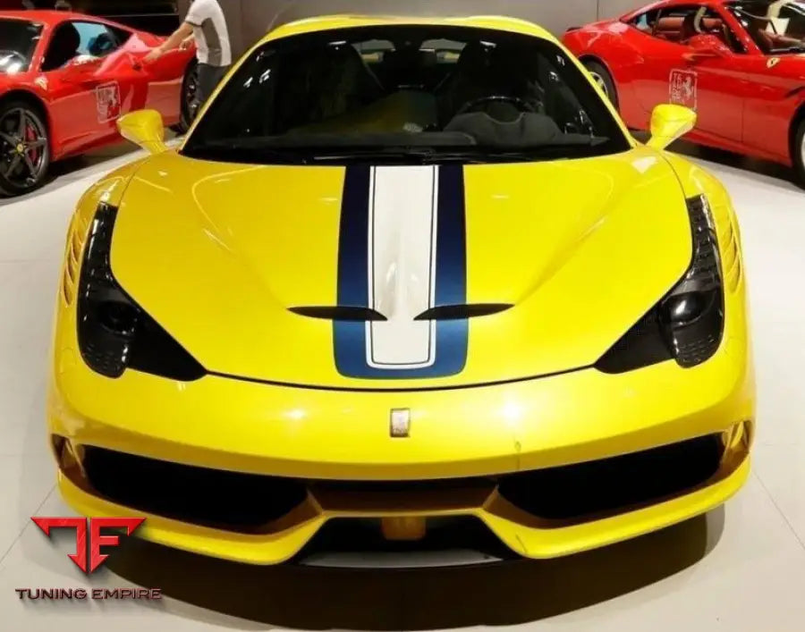 FERRARI 458 BODY KIT (2010–2015) – FRP & CARBON FIBER FRONT BUMPER & BONNET