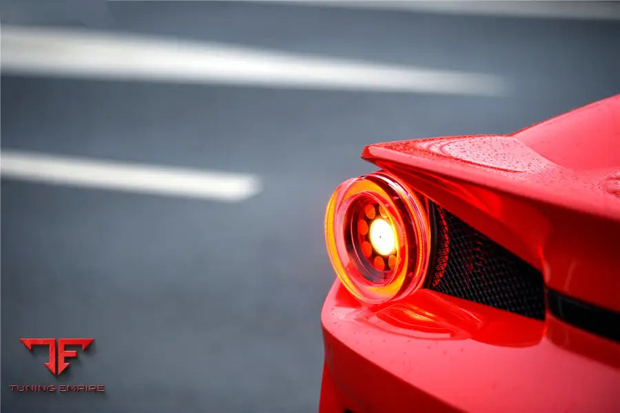 FERRARI 458 COUPE BKSS STYLE PARTIAL CARBON FIBER REAR BUMPER AND CARBON FIBER TRUNK WITH TAIL LIGHT COVER BSD