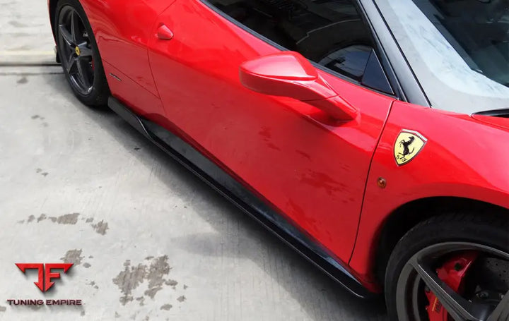 FERRARI 458 COUPE & SPYDER AV STYLE CARBON FIBER SIDE SKIRTS UNDER BOARD BSD