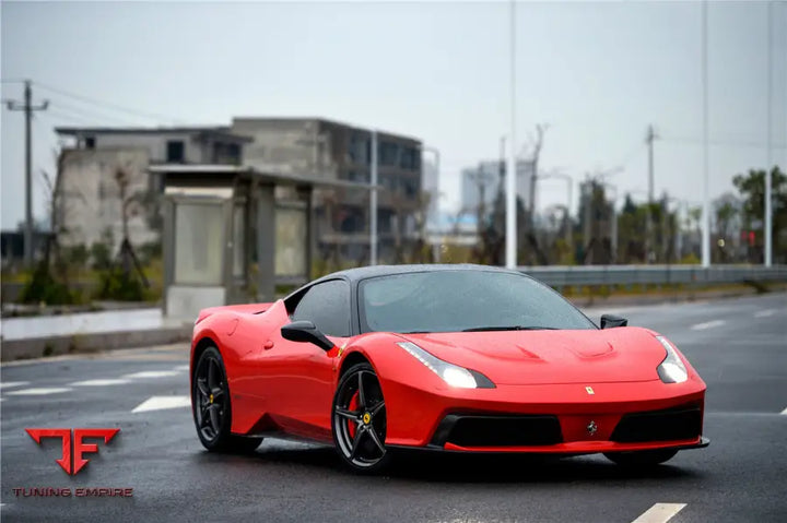 FERRARI 458 COUPE & SPYDER BKSS STYLE CARBON FIBER HOOD AND PARTIAL CARBON FIBER FRONT BUMPER BSD