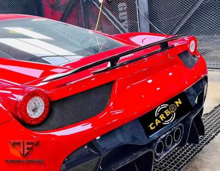 FERRARI 458 FOR V STYLE REAR BUMPER CARBON FIBER & FRP WITH EXHAUST TIPS 2013–2016