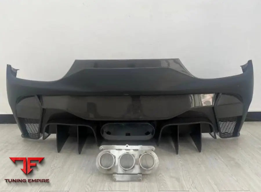 FERRARI 458 FOR V STYLE REAR BUMPER CARBON FIBER & FRP WITH EXHAUST TIPS 2013–2016