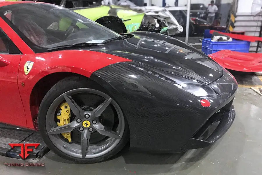 FERRARI 488 GTB SPYDER OE STYLE CARBON FIBER FRONT BUMPER BSD
