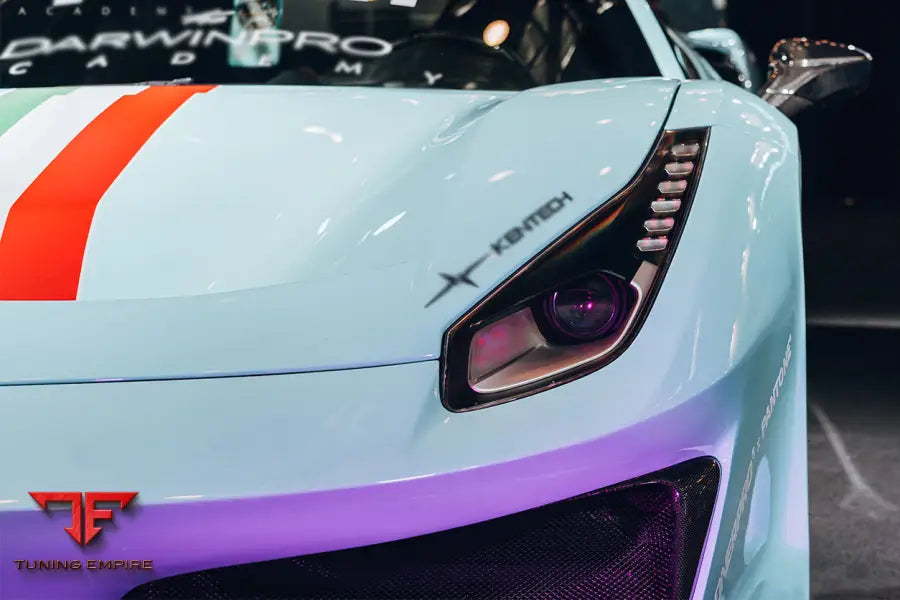 FERRARI 488 GTB & SPYDER PISTA STYLE FRONT BUMPER SET W/HOOD BSD