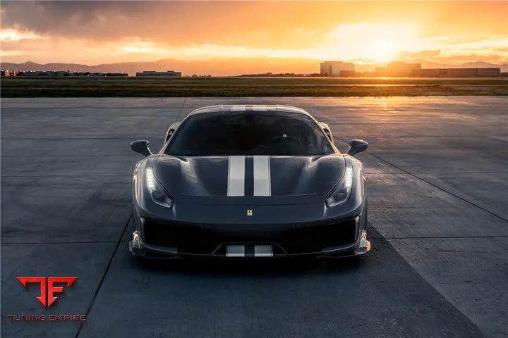 FERRARI 488 GTB & SPYDER PISTA STYLE FRONT BUMPER SET W/HOOD BSD