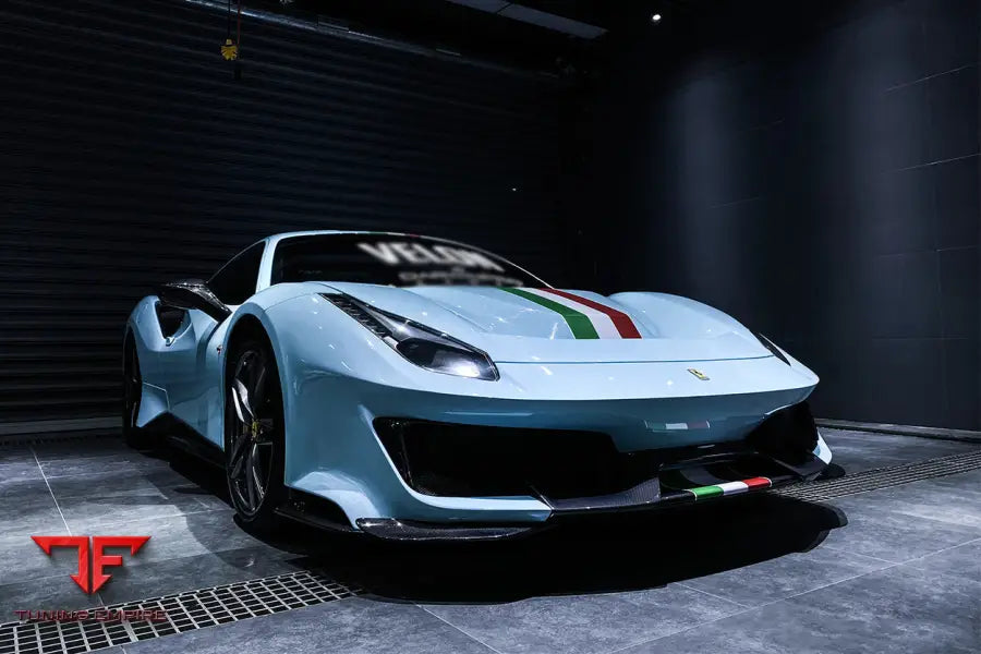 FERRARI 488 GTB & SPYDER PISTA STYLE FRONT BUMPER SET W/HOOD BSD