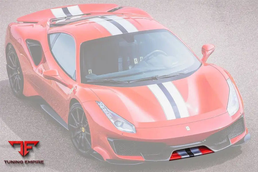 FERRARI 488 PISTA OEM STYLE CARBON FIBER FRONT BUMPER LOW CENTER CHIN SPLITTER BSD