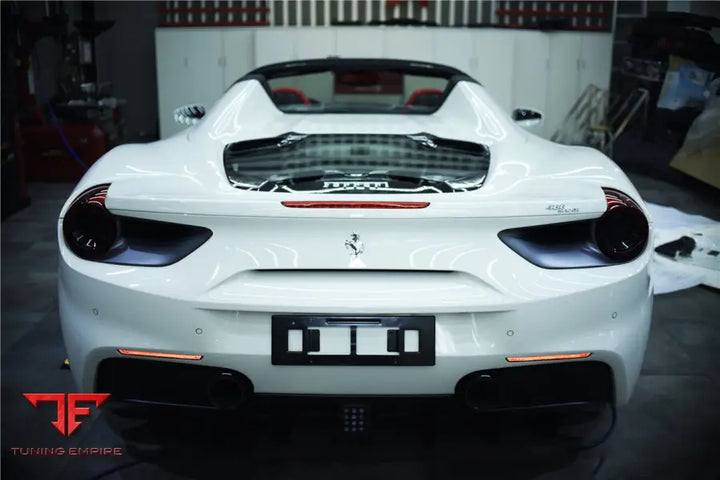 FERRARI 488 SPYDER DRY CARBON FIBER ENGINE HOOD WITH GLASS BSD