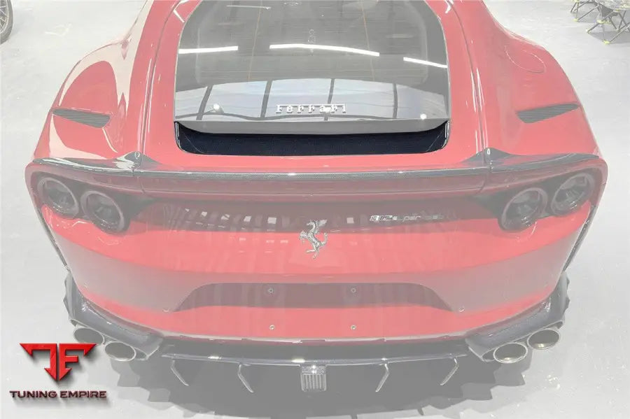 FERRARI 812 SUPERFAST & GTS OE STYLE DRY CARBON FIBER REAR BONNET LOWER INSERT BSD