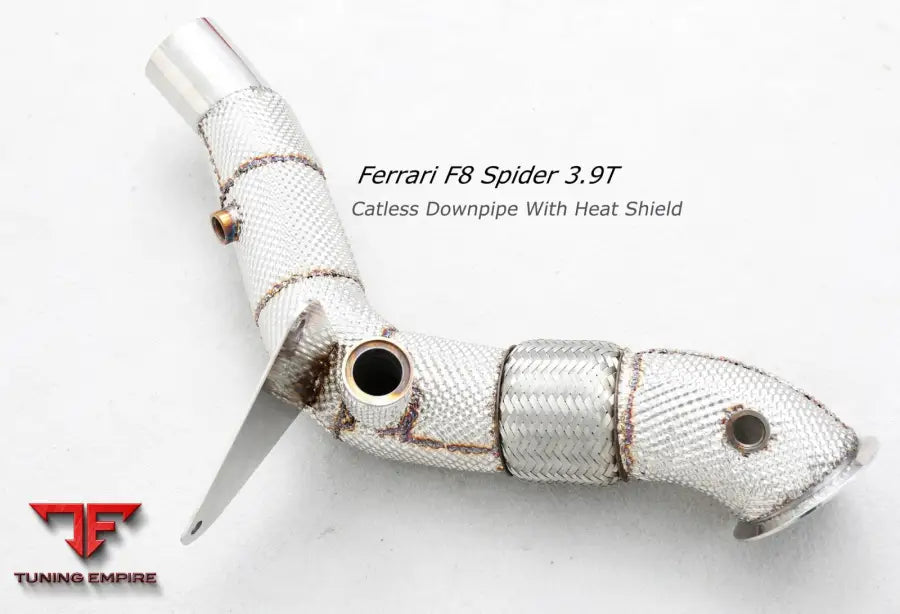 Ferrari F8 3.9T All Ss304 Catless Downpipe With Heat Shield Exhaust System