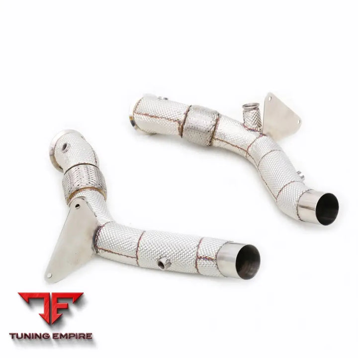 Ferrari F8 3.9T All Ss304 Catless Downpipe With Heat Shield Exhaust System