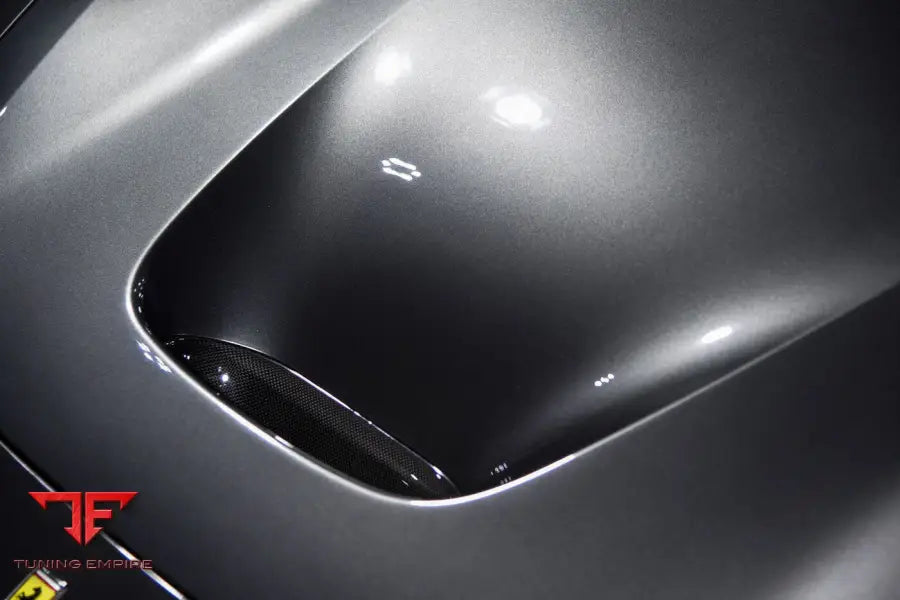 FERRARI F8 OEM STYLE DRY CARBON FIBER HOOD VENTS BSD