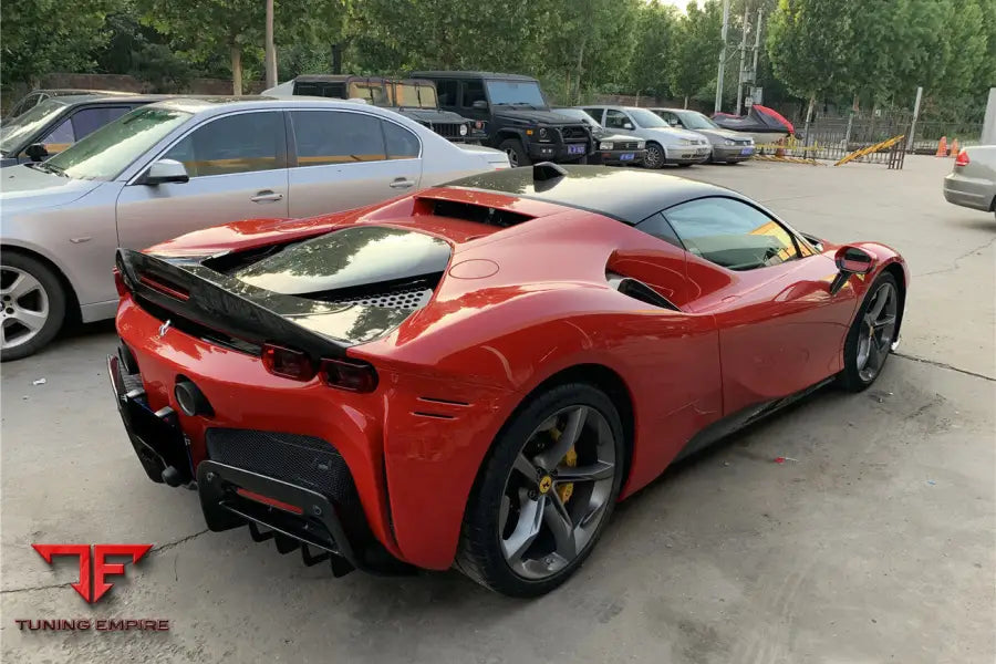 FERRARI SF90 STRADALE OE STYLE AUTOCLAVE CARBON FIBER SIDE SKIRTS BSD