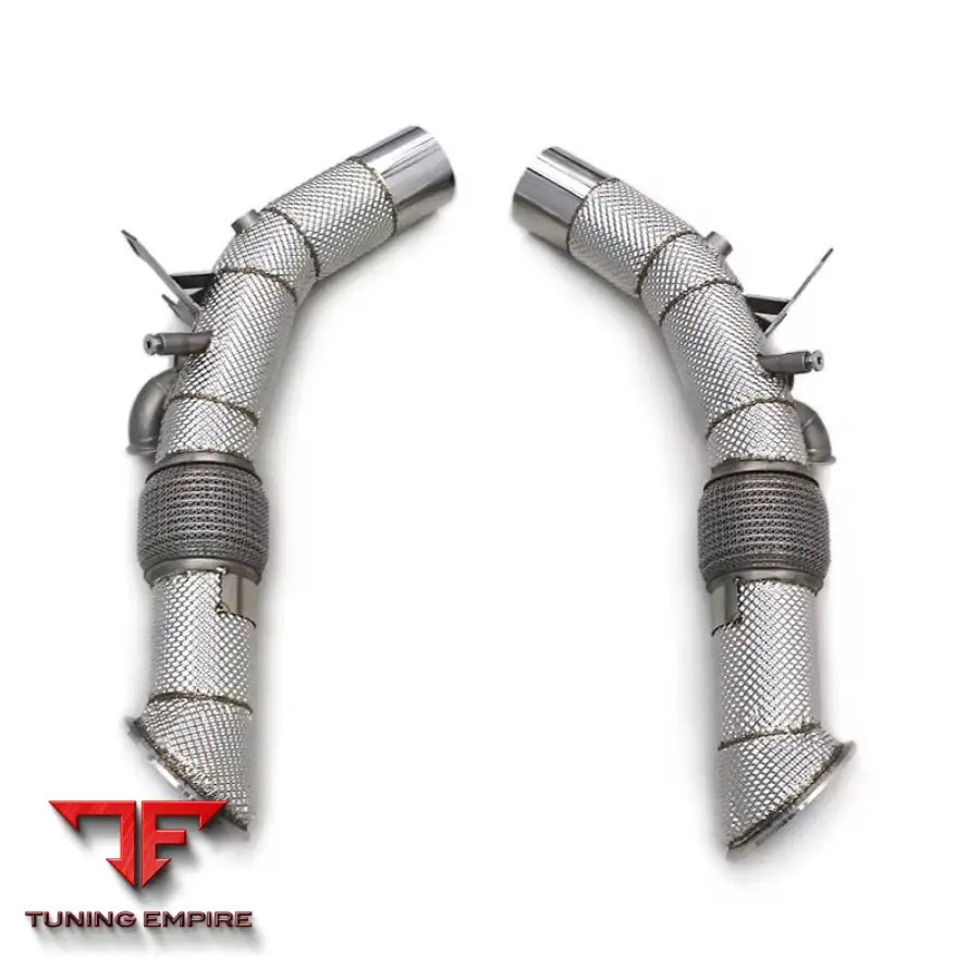 FERRARI SF90 CATLESS DOWNPIPES WITH HEATSHIELD