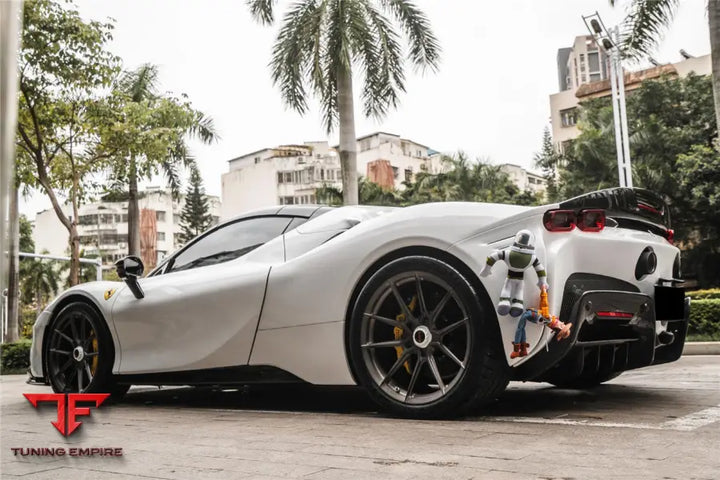 FERRARI SF90 STRADALE ASSETTO FIORANO STYLE AUTOCLAVE CARBON FIBER TRUNK SPOILER BSD