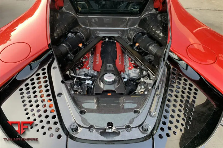 FERRARI SF90 STRADALE OE STYLE AUTOCLAVE CARBON FIBER ENGINE COOLING MESH BSD