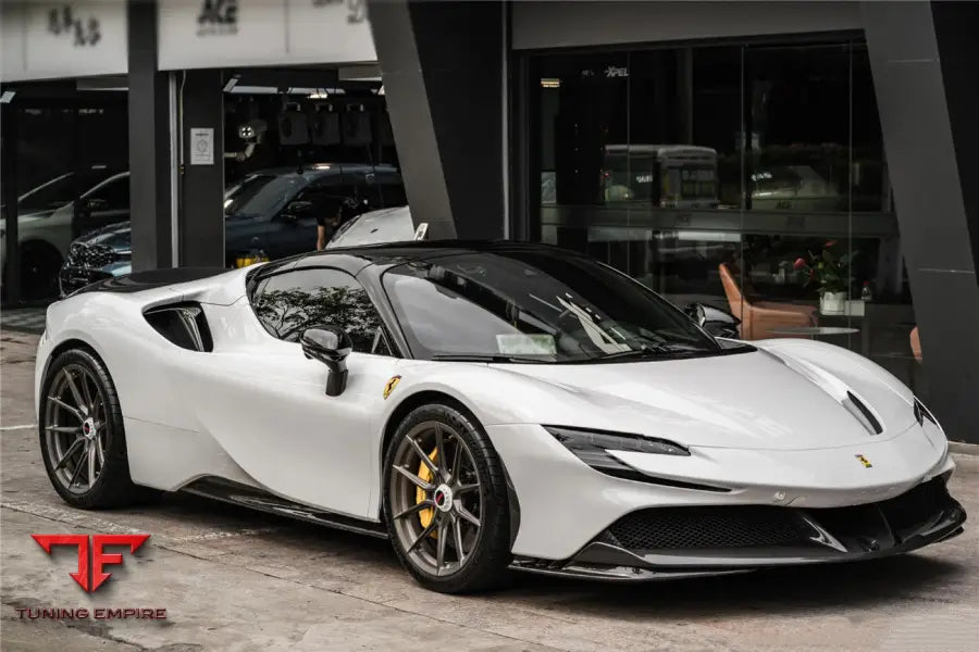 FERRARI SF90 STRADALE OE STYLE AUTOCLAVE CARBON FIBER FRONT BUMPER SIDE AIR VENTS BSD
