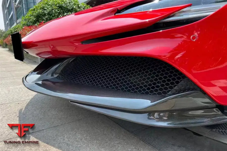 FERRARI SF90 STRADALE OE STYLE AUTOCLAVE CARBON FIBER FRONT BUMPER SIDE SPLITTER BSD